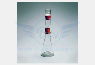 GOOCH CRUCIBLE WITH RUBBER BUNG, FILTRATION ASSEMBLY