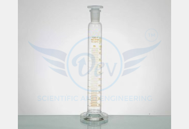 MEASURING CYLINDER, WITH ROUND BASE AND GLASS STOPPER, CLASS B