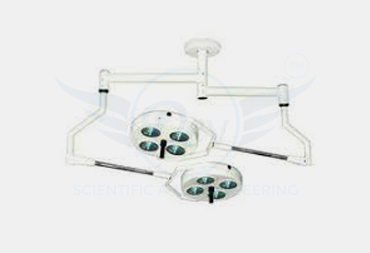 HALOGEN CEILING OT LIGHT TWIN DOME 4 + 4 REFLECTOR